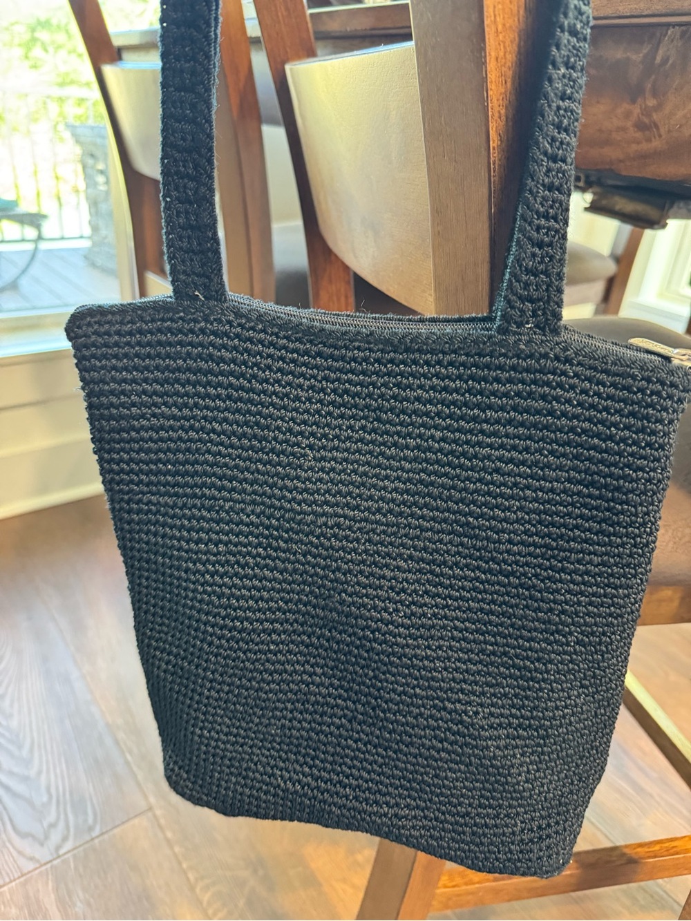 The Sak Black Crocheted Tote Bag